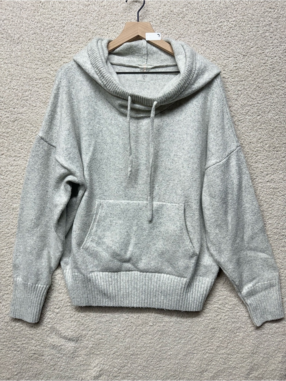 Calia by Carrie Underwood Soft Knit Cowl Neck Hooded Sweater Hoodie Gray XL Cozy - Picture 1 of 6